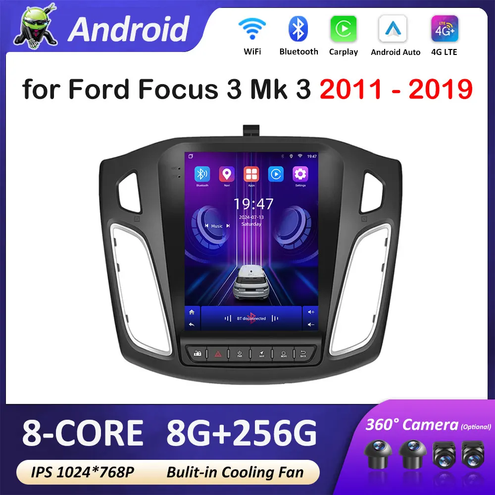 GPS Navigation Autoradio for Ford Focus 3 Mk 3 2011 2012 2013 2014 - 2019 DSP Stereo Touch Screen Accessories No 2 din Head Unit