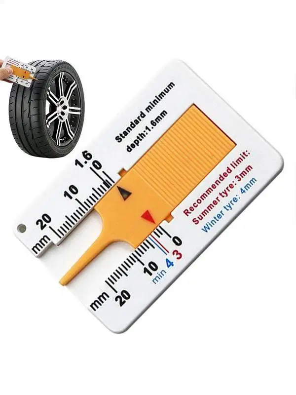 Car Tire Tread Gauge Tire Caliper Measuring Tool 0 to 20mm Depth Gauge Caliper Automotive Tire Thickness Measuring Repair Tool