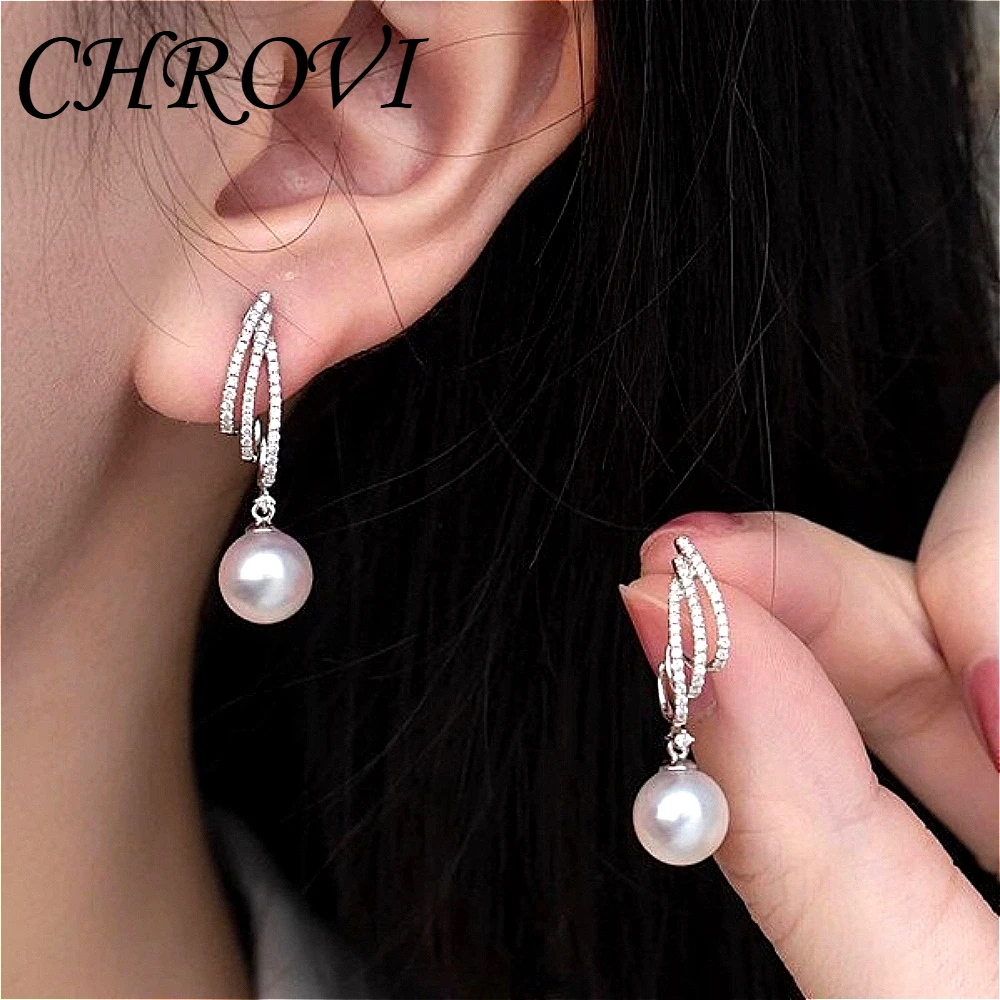 Super Divine 925 pure silver designed pearl earrings - sweet earrings, gentle ear studs, women's full diamond tassel accessories