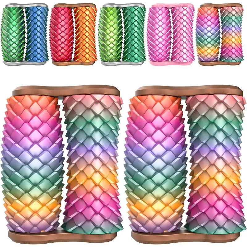 3D Printed Pain Stim Fidget Toy Portable with Keychan Colorful 3d Pain Stimulation Decompression Office Novelty Toy Spike Roller