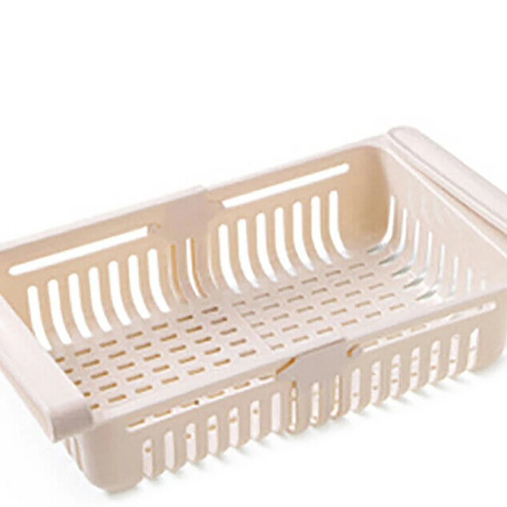 

2pcs Storage Boxes Refrigerator Partition Layer Non perforating Kitchen Rack Yellow Plastic Fruit Vegetable Mesh Design Space