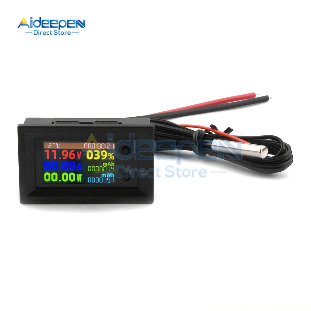 DC 4-30V 100A Digital Power Energy Voltmeter Ammeter Voltage Wattmeter Kwh temperature Meter Electric Energy Frequency Meter