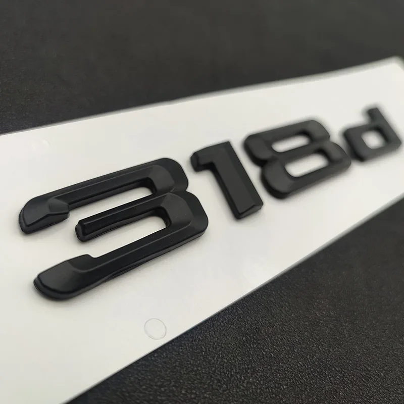 3D ABS Matt Black Logo 318d Emblem Badge Car Trunk Letters For BMW 318d E91 E90 E46 F30 F31 318d Decal Sticker Auto Accessories