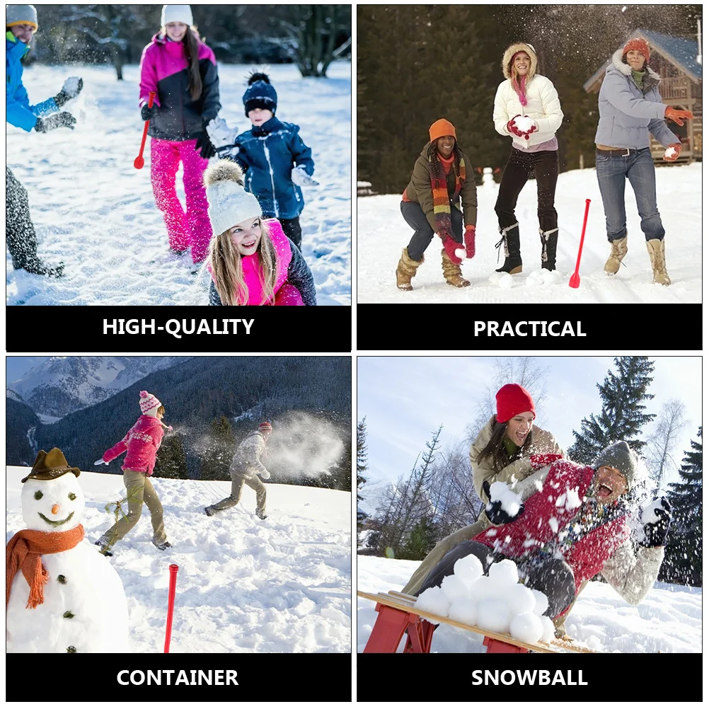 

2 шт. метательная палочка, высококачественный полипропиленовый материал, простая в эксплуатации, нескользящая ручка, создатель снежных шаров, длинная ручка, зима на открытом воздухе