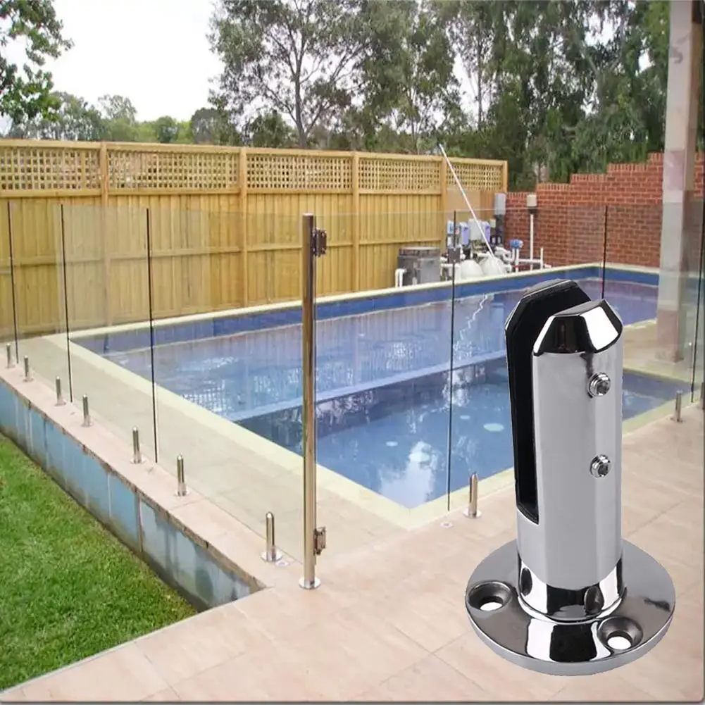Stainless Steel Glass Clamp Swimming Pool Fence Clip Handrail Stair Fixed Clamp Fittings Heavy Stand Glass Floor Duty V3P2