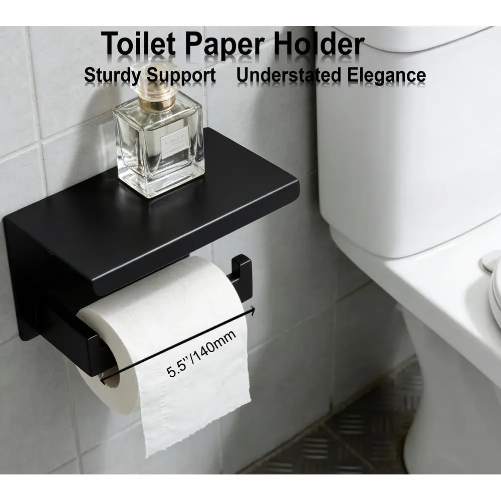 10-Piece Matte Black Bathroom Accessory Set with Towel Bars, Holders, and Hooks