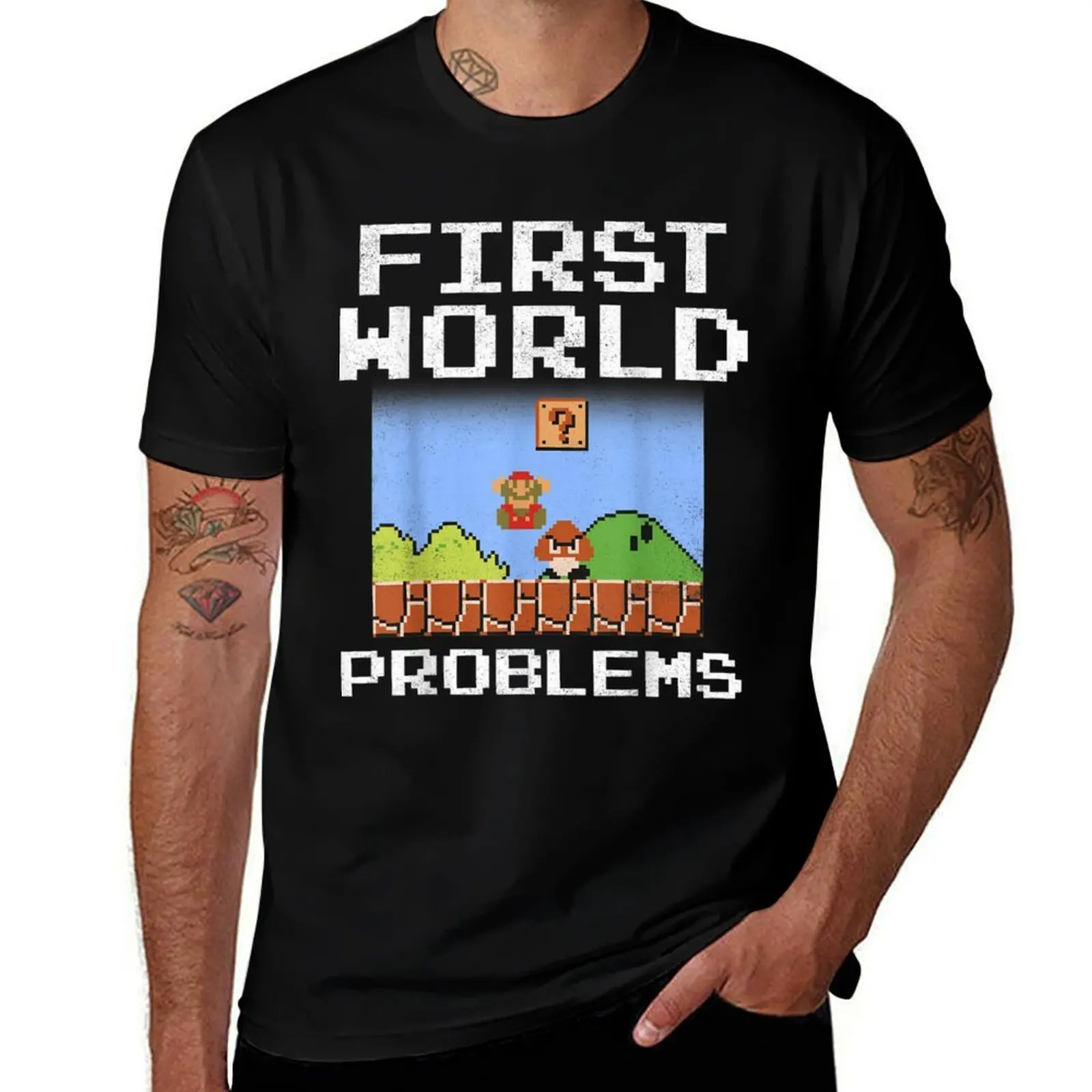 8 Bit First World Problems T-Shirt Utility Casual Work T-Shirt