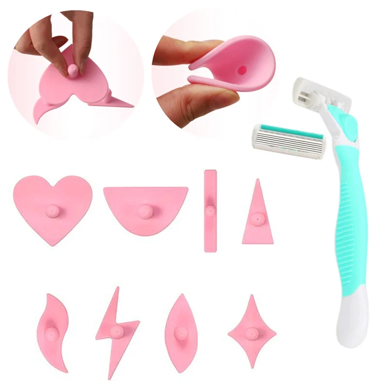 

9pcs Pubic Hair Trimmer Stencil Bikini Shaving Model Private Area Style Shape Tool Pube Clipping Template Charming Intimate Part