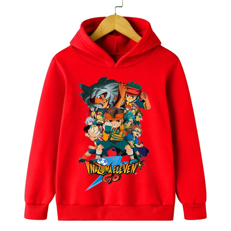 Inazuma Eleven Go Hoodie anak-anak Hoodie Sweatshirt anak laki-laki Anime Pullover hangat musim dingin Hoodie pakaian anak-anak mantel musim gugur