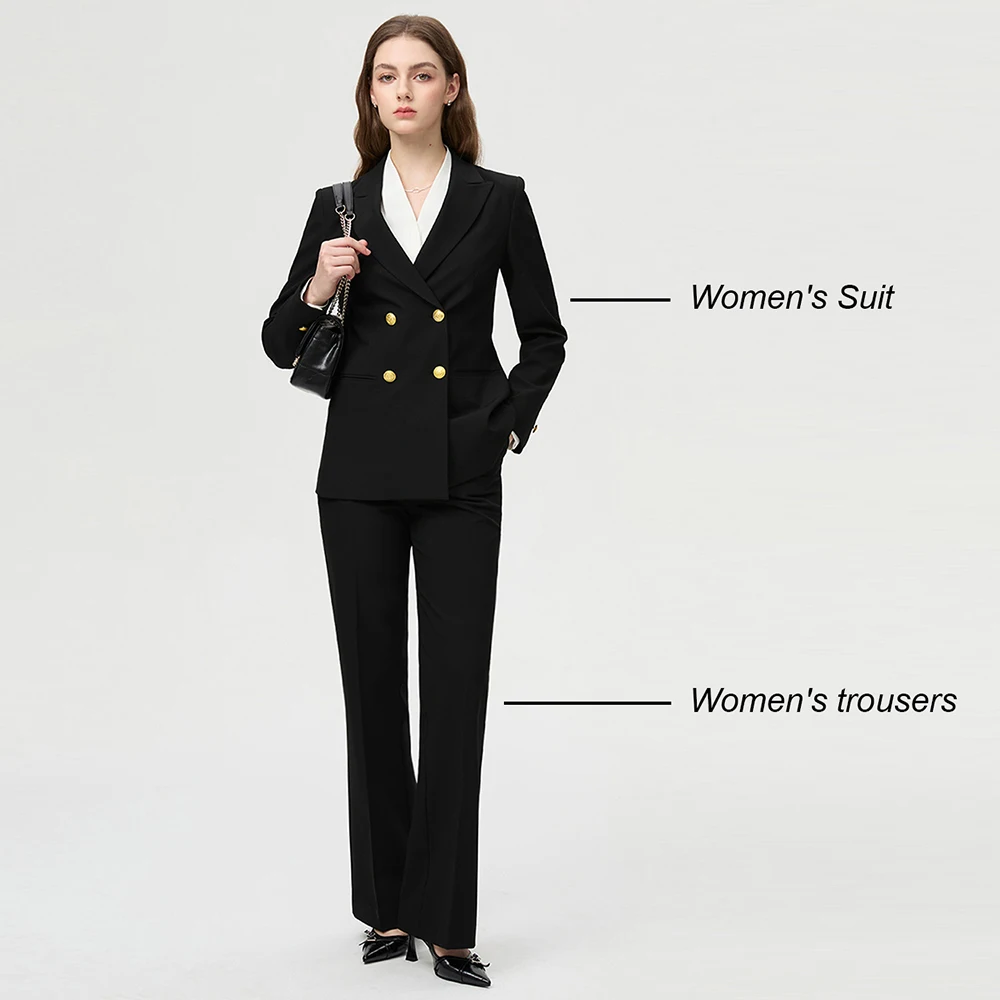 Fashion Double-Breasted Women's Suit Business Two-Piece Set Minimalist Elegant High-End Comfortable Coat For Female