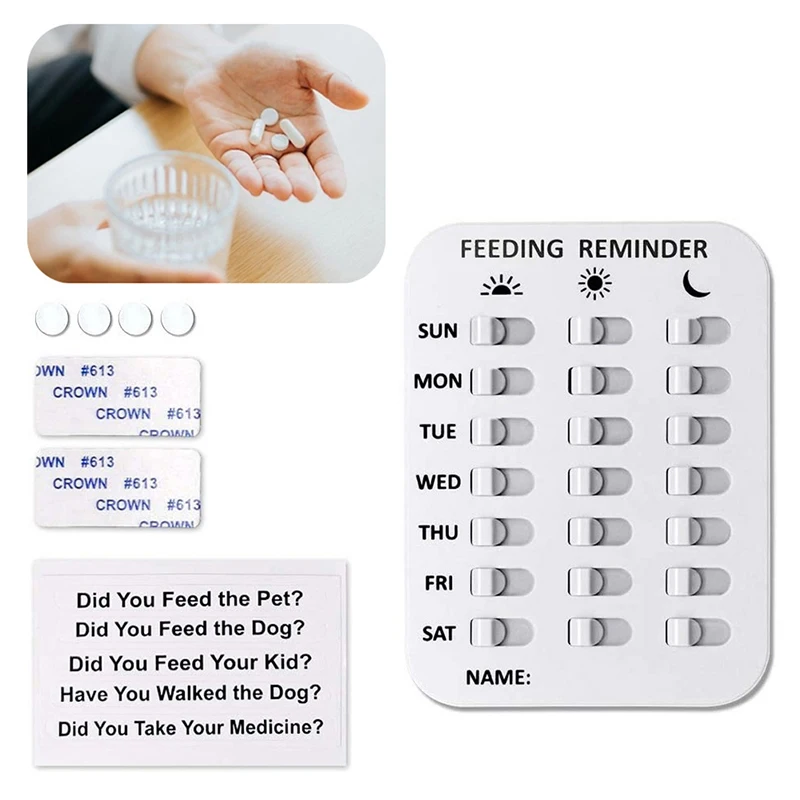 

1PC Medication Tracker & Pill Reminder AM/PM Daily Easy to Mount Home Kitchen Practical for The Elderly