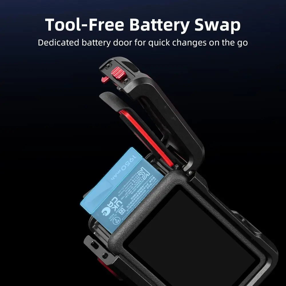 Aluminum Alloy Protective Case Built-in Cold Shoe Quick Release Metal Cage with Lens Cover Camera Frame for DJI Osmo Action 6