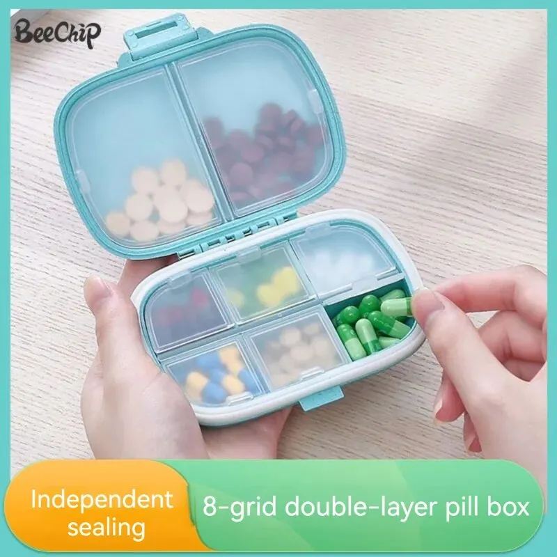 Mini Travel Medication Organizer Easy To Clean And Refill Pills Protects Pills From Moisture Multi-Purpose Storage Box