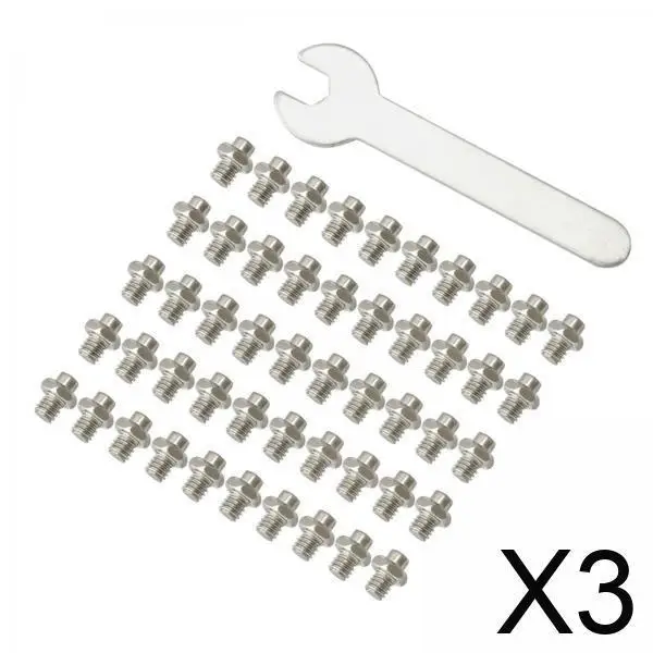 

3x50 Pieces Stainless Steel Bike Pedal Fixed Studs Anti-Slip Bolts Accs