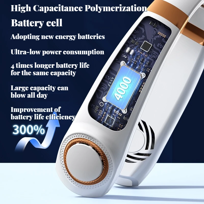 2025 New Portable Halterneck Fan USB Handheld Silent Multi-function Bladeless Mini Electric Fan Cross-border