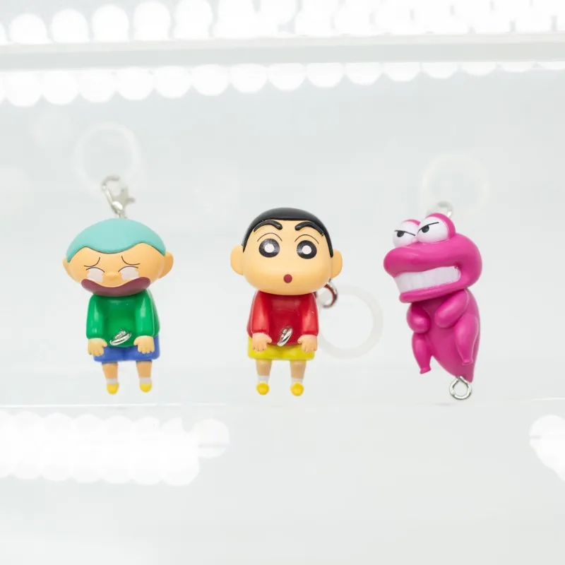 Figurki Miniaturowe Crayon Shinchan w Kapsułkach, Zawieszki, Niespodzianki w Pudełkach, Model Zabawki Anime, Figurki Kolekcjonerskie, Ozdoby