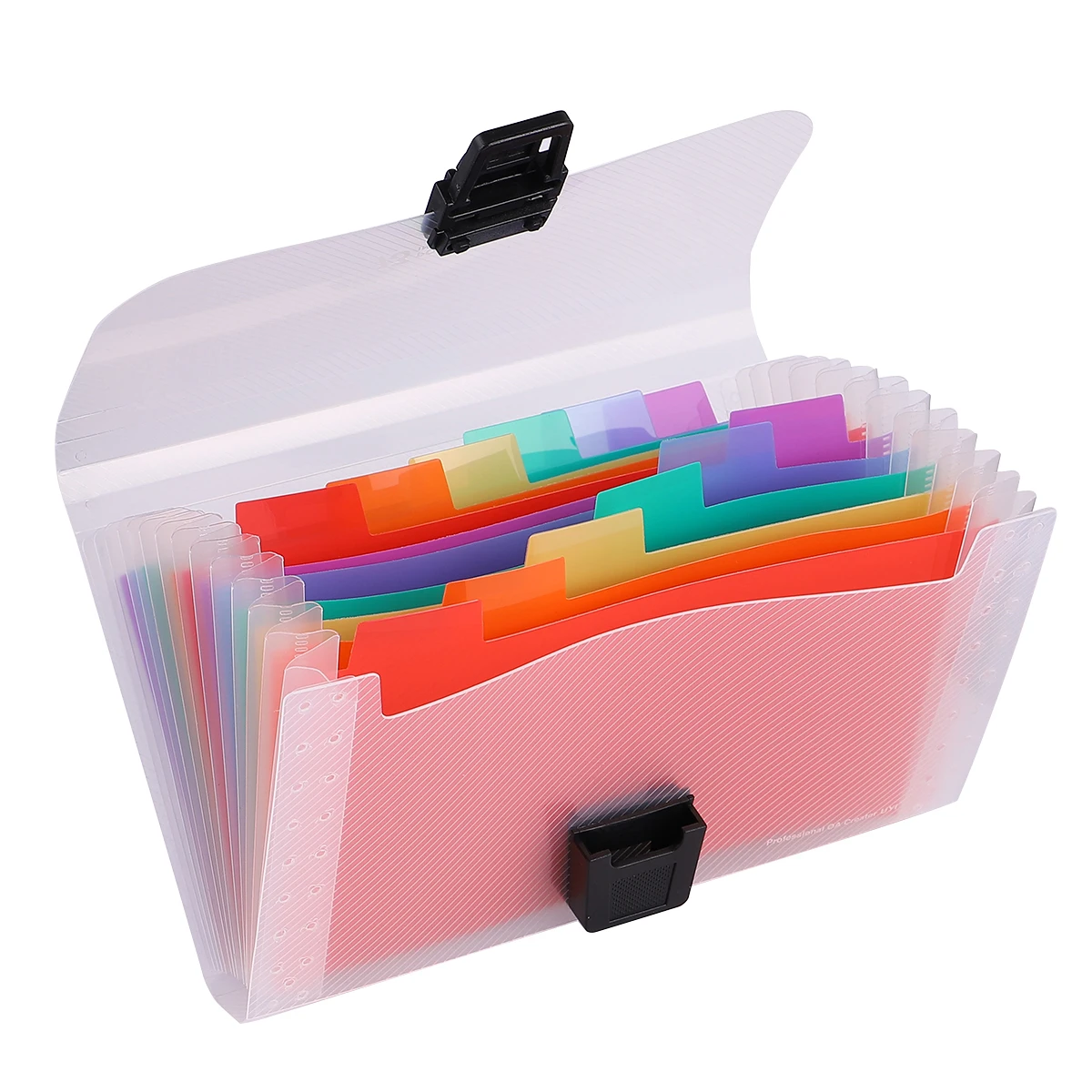 

2pcs A6 Portable File 13 Pockets Rainbow Document Folder Expandable Storage Bag For Office Plastic Folder