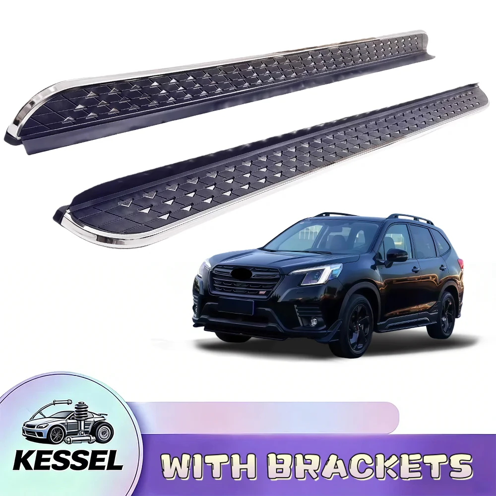 

2Pcs Aluminum Running Boards Fixed Nerf Bars Side Steps with Brackets Fit for Subaru Forester 2019-2022 2023 2024