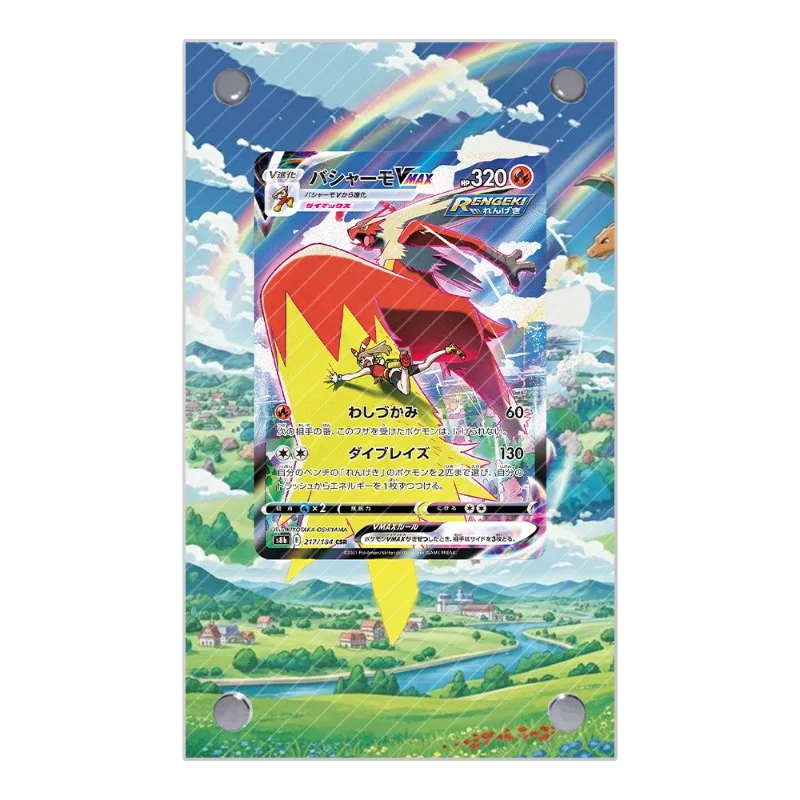 Cartões pokemon display talonflame cobaltão anime jogo coleção expandir presentes de arte auto feito acrílico caso protetor chaveiro brinquedos