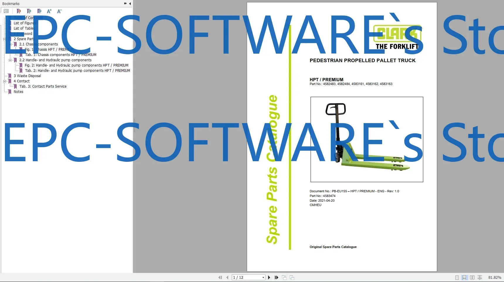 كلارك رافعة شوكية DVD PDF 2022 دليل الخدمة 10.22 جيجابايت، دليل المشغل وكتالوج الأجزاء DVD