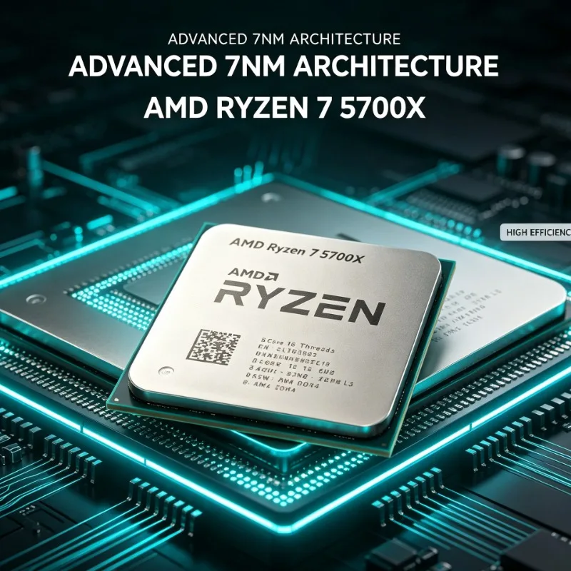 Desktop Gaming Processor AMD Ryzen 7 5700X 8‑Core 16‑Thread 7NM 65W Socket AM4 DDR4 32MB L3 No Cooler