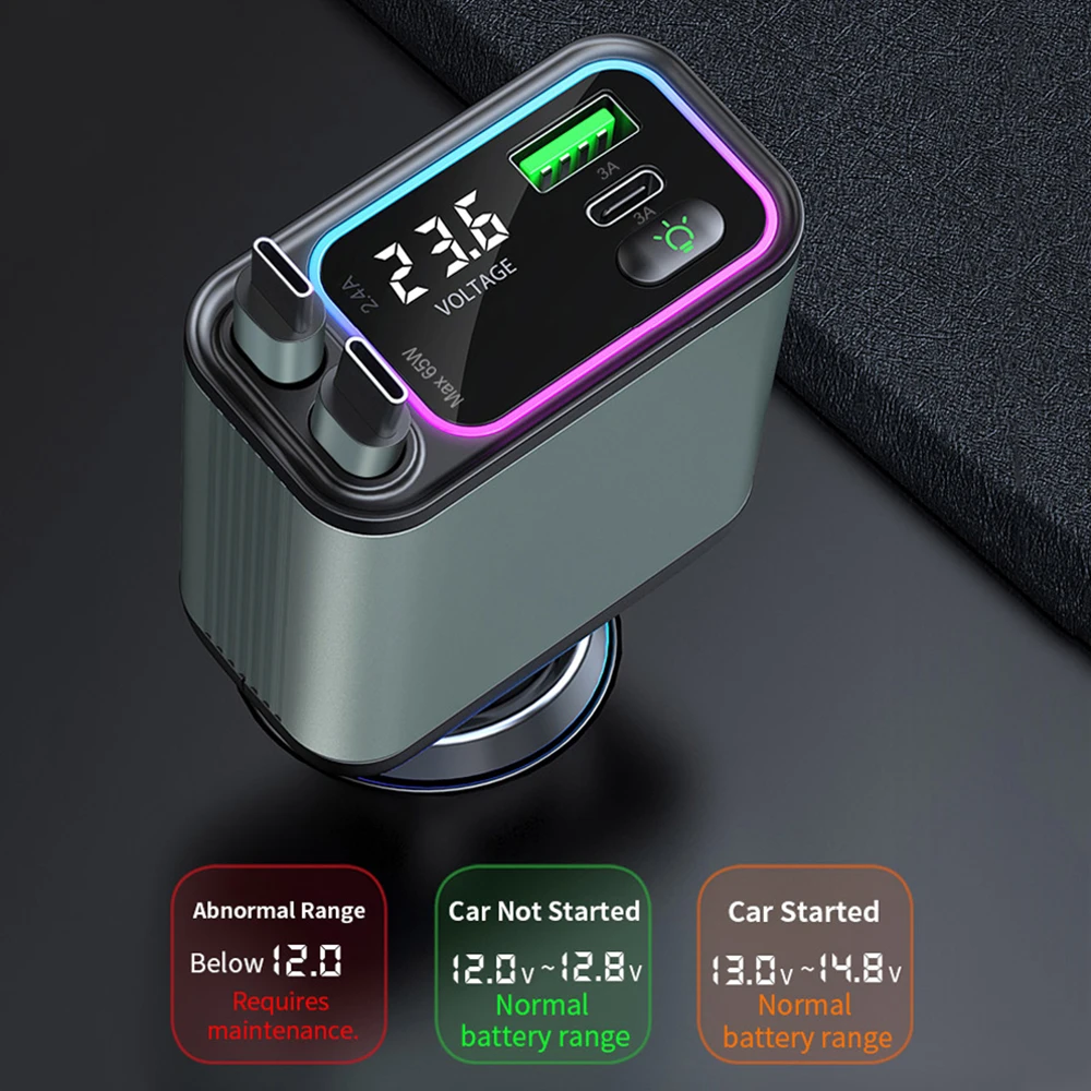 

Автомобильное зарядное устройство 4 в 1, PD90W, выдвижной кабель USB C to Lightning, автомобильное зарядное устройство с зарядным кабелем и 2 портами зарядки для телефона IPhone