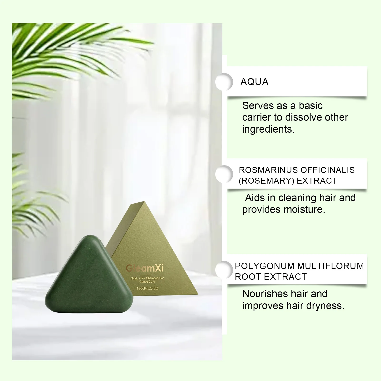 Solid Shampoo Bar Scalp Care Hair Cleanser Soap For Oily Scalp Nourishing Moisturizing Refreshing Clean Oil Control & Itching