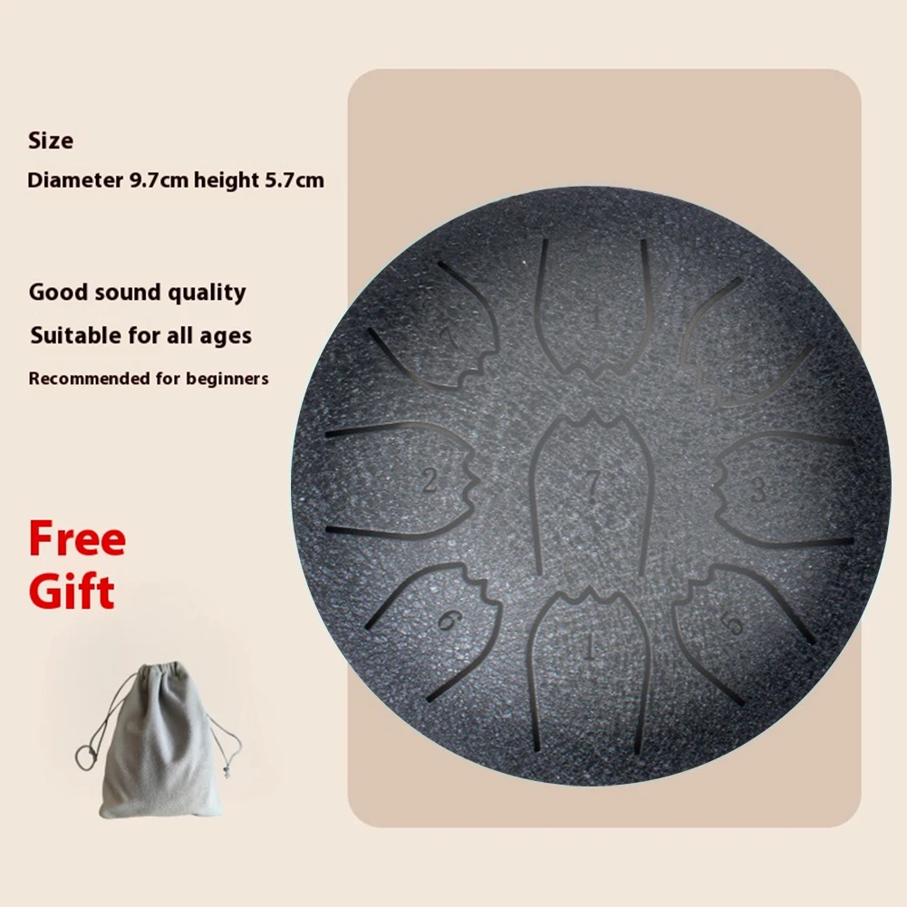 Rain Drum 4 Inch 9 Notes Waterproof  Rain Chime Ethereal Hand Pan Ideal for Yoga  & Prenatal Education