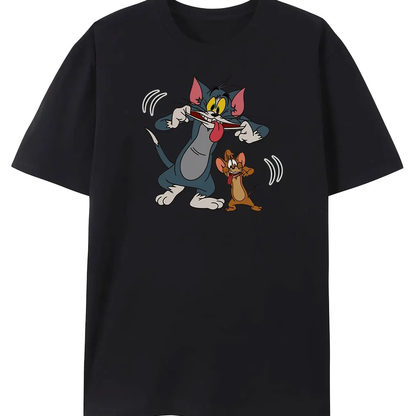 

Том и Джерри Графический принт Лето Осень Зима Хлопковые мужские и женские футболки с короткими рукавами Роскошный бренд для занятий спортом на открытом воздухе
