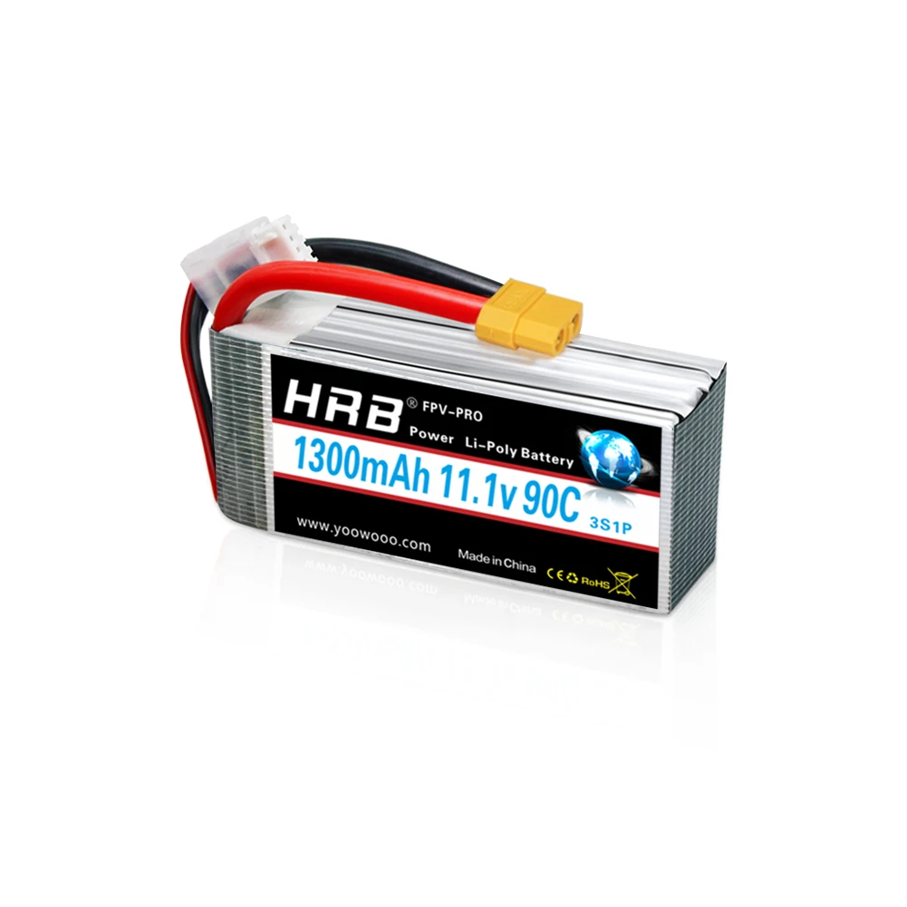 HRB 3S Lipo Batterij 11.1v 1300mah RC Batterij met XT60 Connector 90C Voor rc truck Auto fpv drones UAU Vliegtuig DIY racen - afbeelding 1