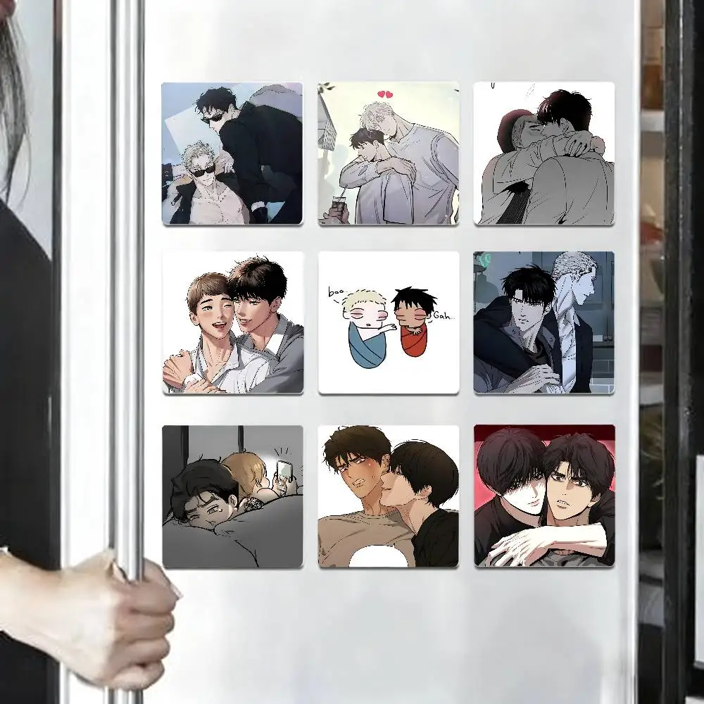 Korean Comics Collection Refrigerator Magnet Square Stickers - Can Be Used To Personalize Home Decoration And Are Ideal Keepsake