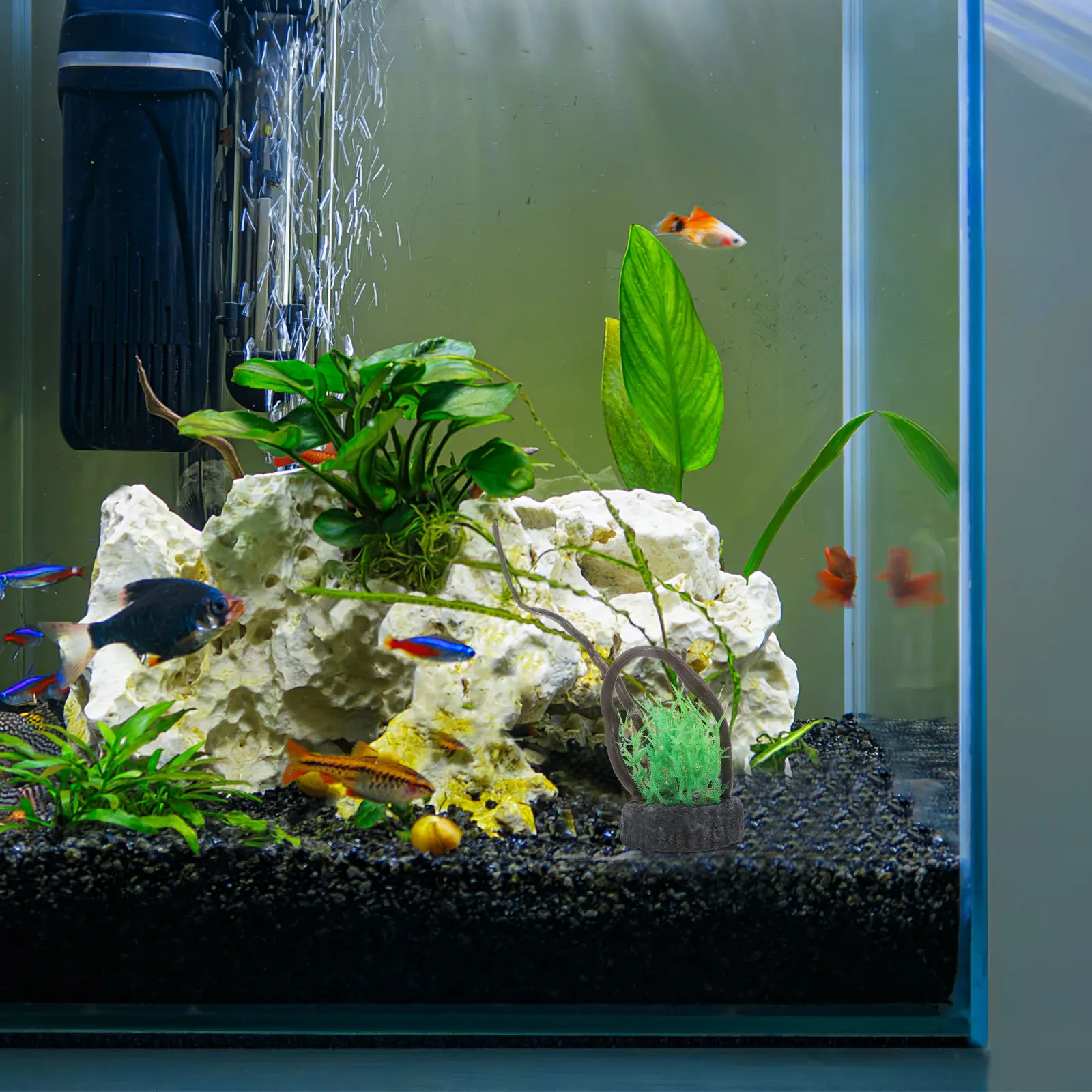 

Realistic Aquarium Decor Lifelike Ornament Safe Water-Friendly Easy Install Large Fish Tank Decorations Versatile
