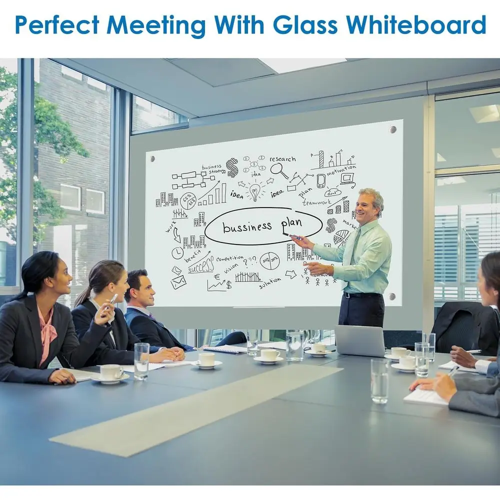 لوح مسح جاف مغناطيسي مثبت على الحائط، 48 × 36، مع مغناطيس وممحاة واحدة