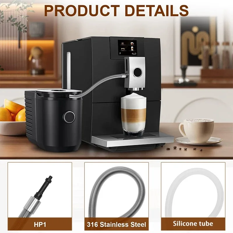 مناسبة لآلة الإسبريسو الأوتوماتيكية بالكامل من JURA JURA أنبوب رغوة الحليب HP1 موصل ملحق كوب WE8