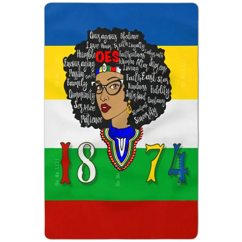 A Girl Wearing Glasses A Portrait Of A Beauty With Curly African Hair Non Slip Flannel Floor Rugs By Ho Me Lili