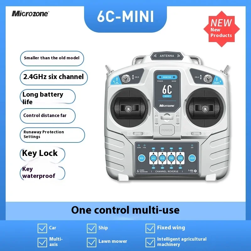 Microzone Mc6c 2.4g 6ch kontroler nadajnik odbiornik System radiowy dla Rc samolot Drone wielowirnikowy helikopter samochód łódź