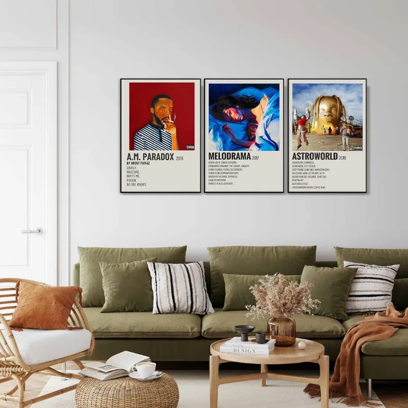 Vintage Classic Music Album Cover Collection Poster Sza Drake Adele Weezer Canvas Painting Wall Art for Bedroom Home Decor Gift