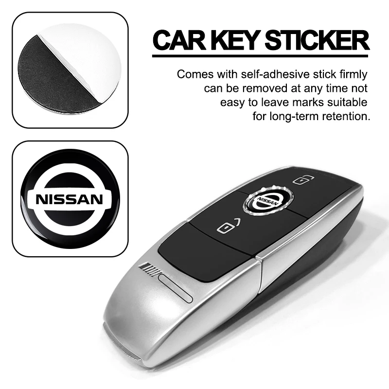 الألومنيوم مفتاح السيارة شارة شعار استبدال ملصقات مفتاح السيارة لنيسان DAYZ ليفينا روكس سنترا ألتيما كيوب ميكرا ملاحظة العكس ركلات