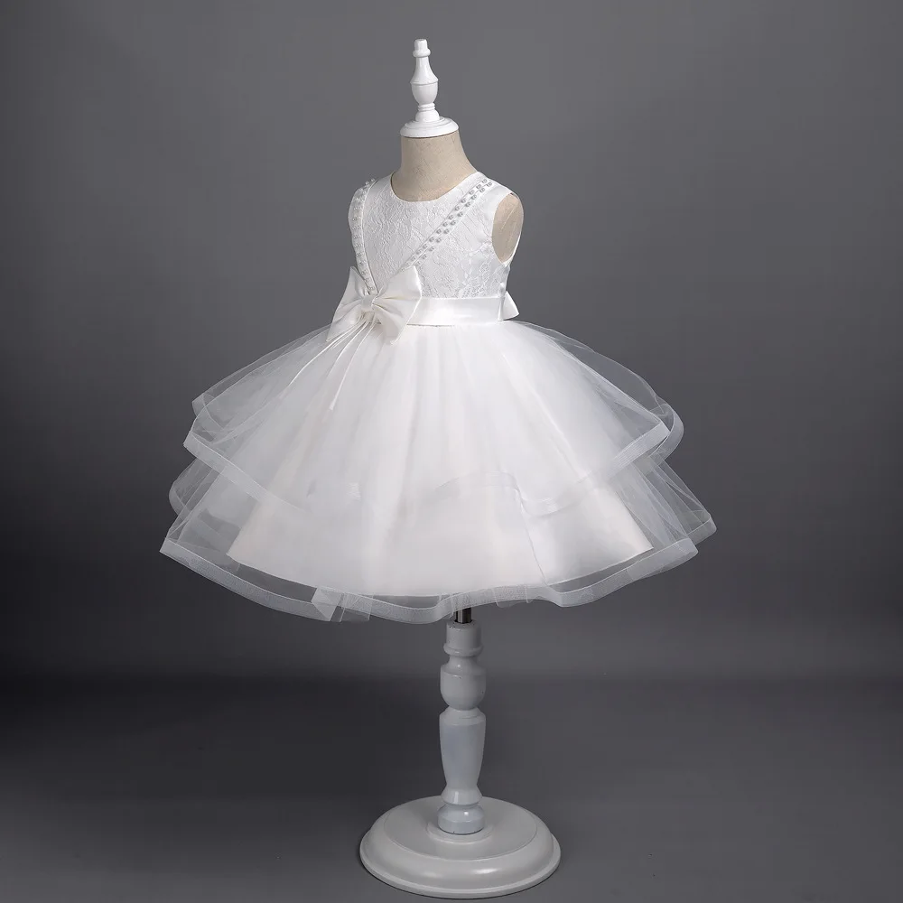 Flower Girl Princess Dress For Weddings Sleeveless Bridesmaid Costume Birthday Party Girls Elegant Dresses Kids Evening Dress