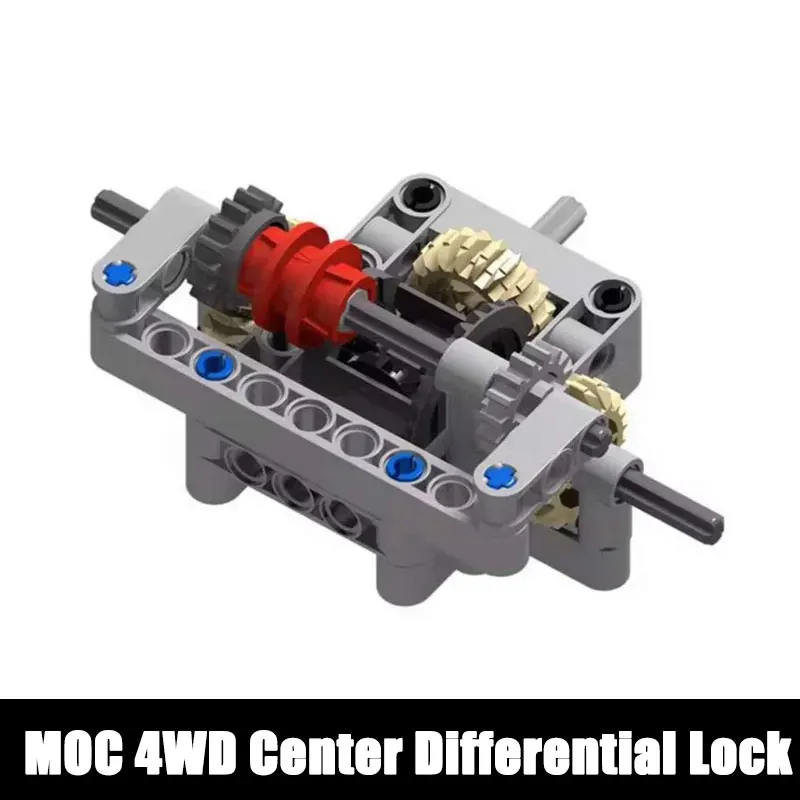 4WD Center Differential Lock Building Blocks Car Model Locking Differentials STEM Educational Toy DIY Construction Bricks Gift