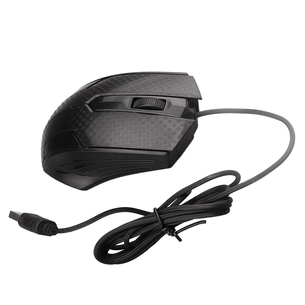 Corded Mouse – Wired USB Mouse for PC Laptops for Right or Left Hand Black