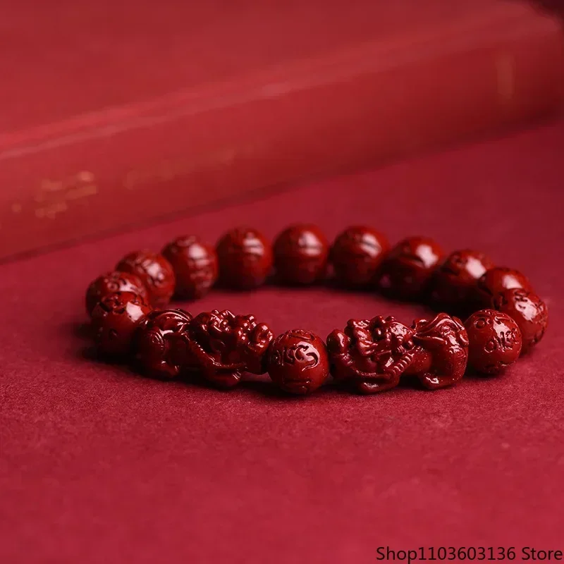 

Высокое качество киновари фиолетовое золото шесть символов мантра браслет с одной петлей двойной браслет киновари Pixiu