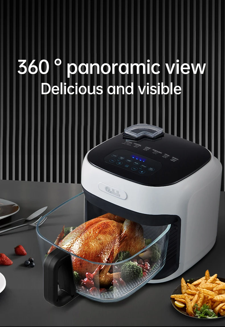 Silver Crest 8L Plastic OilFree Electric Digital Control Air Fryer for Chicken and Cooking view 6