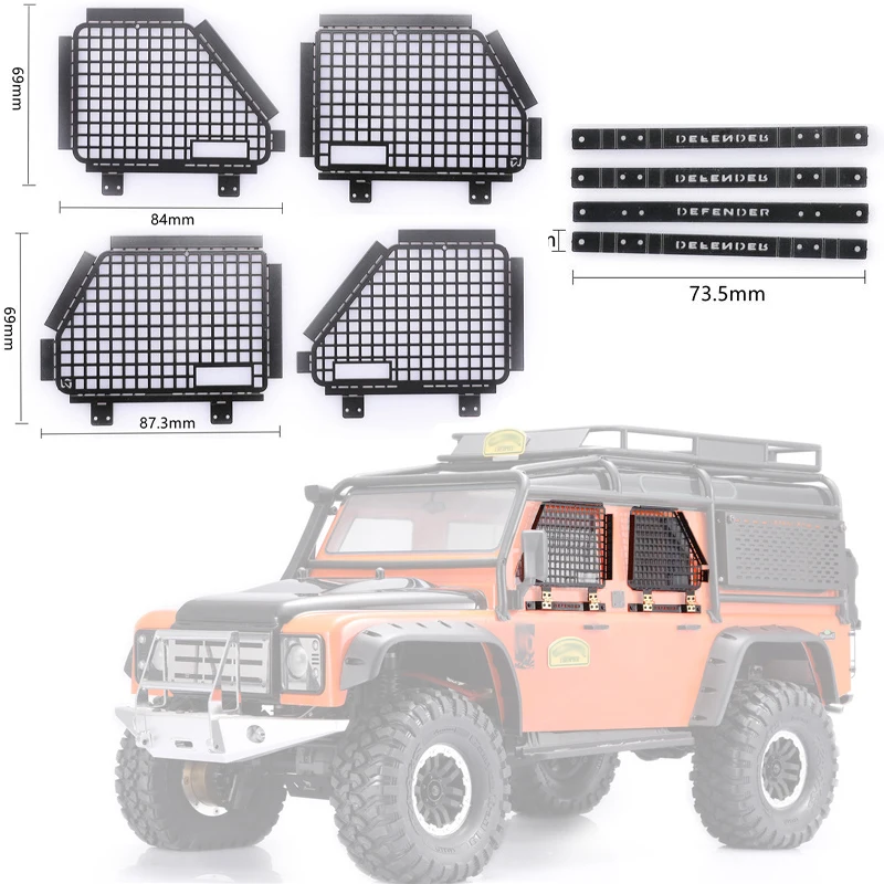 Metal Guard Door Window Protection for 1/10 RC Crawler Car Traxxas TRX4 Defender D110 D90 Diy Parts