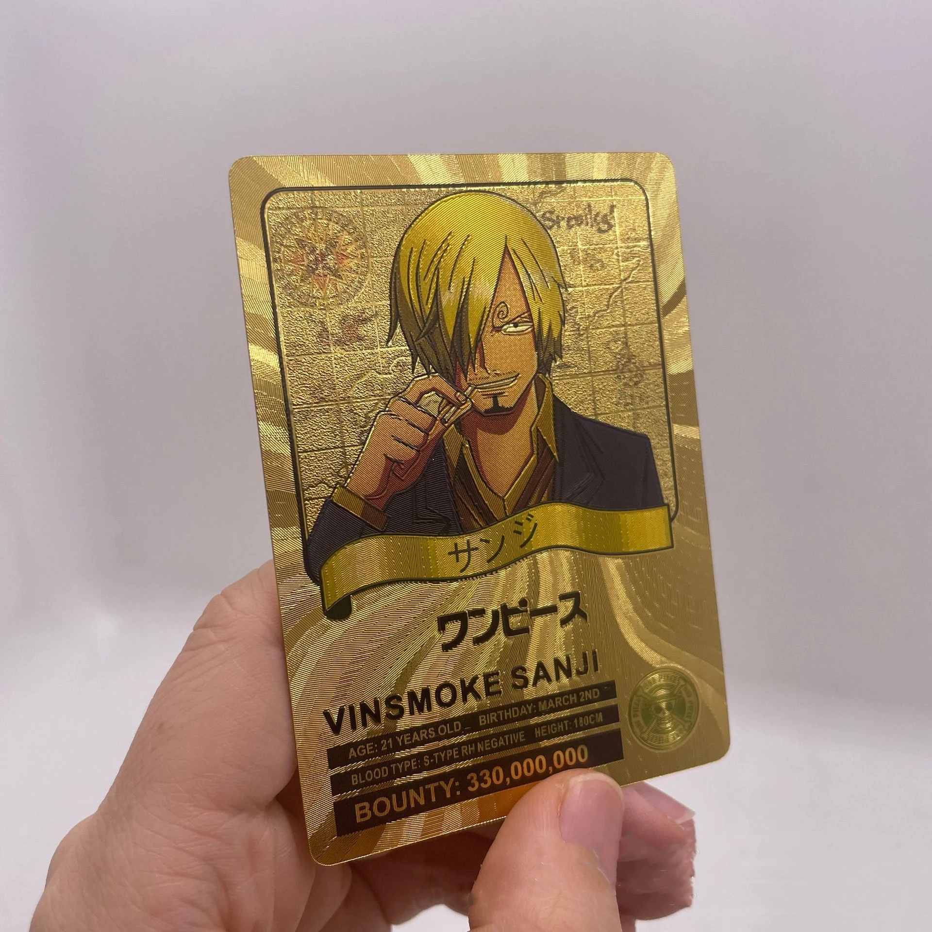 ONE PIECE Gold foil card Anime rufy Zoro Shanks Trading Proxy Collection Card per giocattoli regalo per bambini