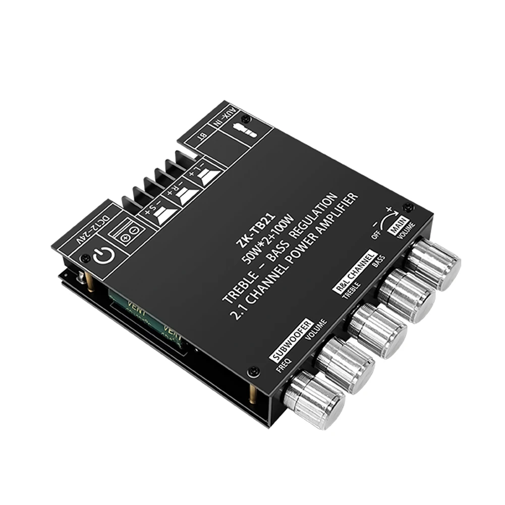Placa amplificadora para subwoofer, 2x50W + 100W, ZK-MT21 ZK-TB21, placa amplificadora de potencia, Chip TPA3116D2/CS8673E, altavoz, receptor de Audio estéreo