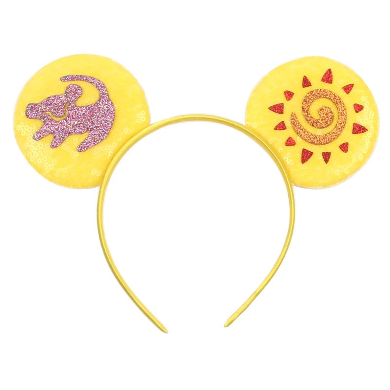 The Lion King Mickey Mouse Ears Headbands For Kids Mufasa Simba Hairbands Girl Pumbaa HAKUNA MATATA Sequins Bow Hair Accessories view 5