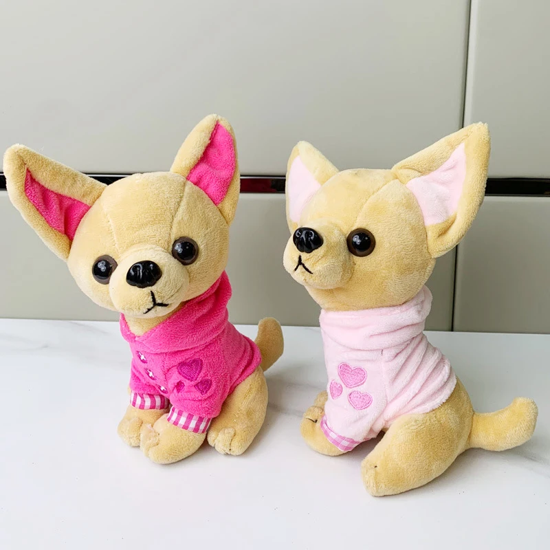 1Pcs 18cm Lovely Animal Dog Stuffed Doll Cute Chihuahua Dog Plush Toy Home Sofa Decoration Great Birthday Christmas Gift For Kid