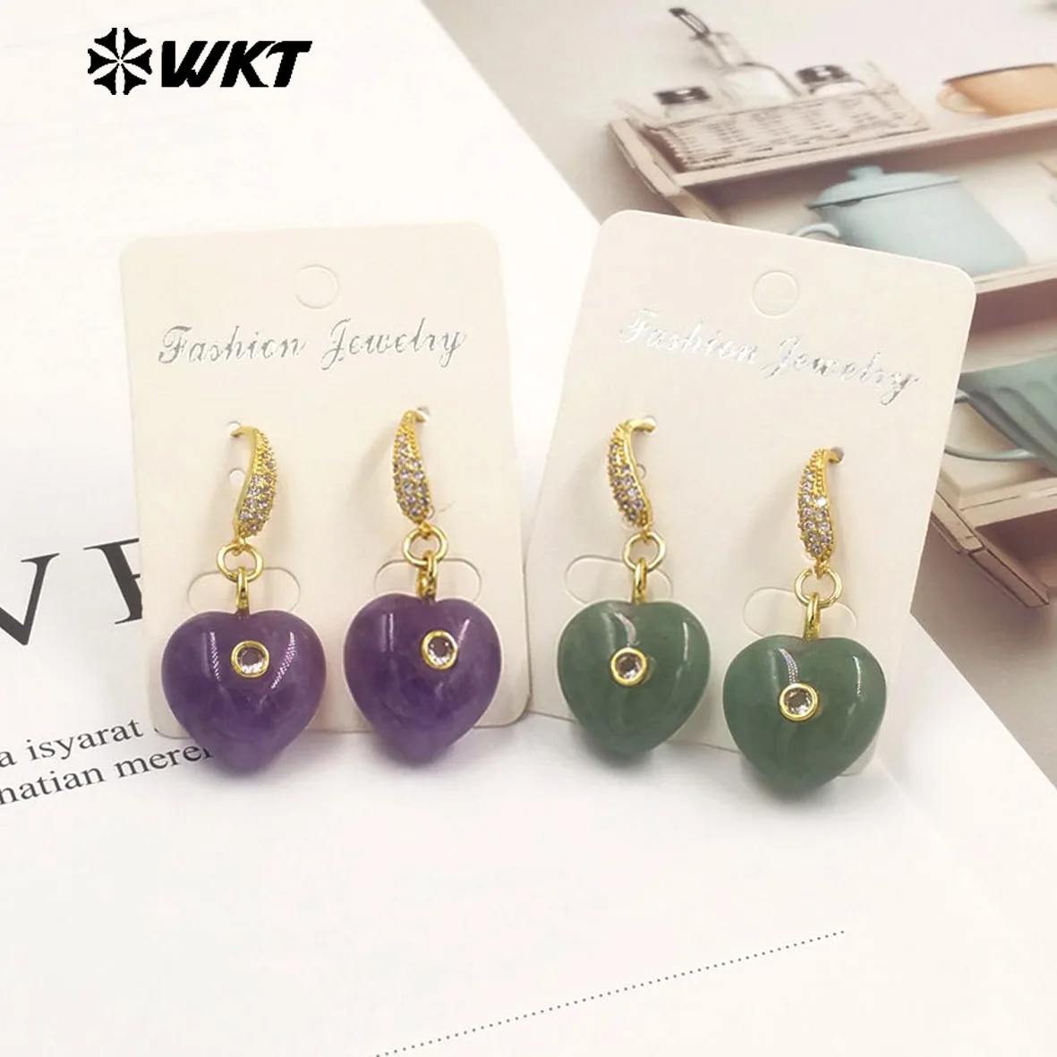 

WT-E817 Interesting Retro Luxury Gemstone Cubic Zircon Earring With 18k Real Gold Plated For Women ACC
