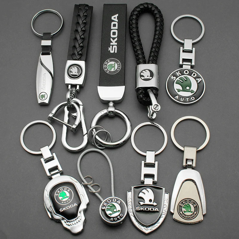 3D металлический/кожаный брелок для стайлинга автомобиля для Skoda fabia rapid yeti superb octavia 2 3 a5 a7, брелок для ключей, автомобильные аксессуары
